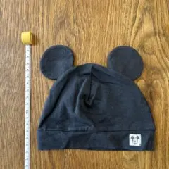 H&M ミッキー耳付きブラックベビー帽子