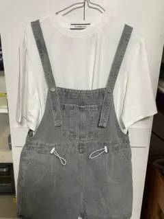 Croft & Barrow デニムサロペット 白Tセットのサムネイル