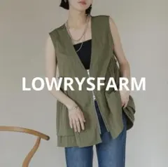 LOWRYS FARM ローリーズファーム＊ナイロンギャザーベスト カーキ