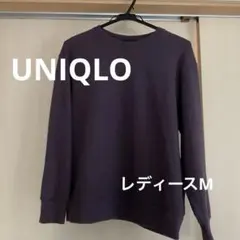UNIQLO ソフトニットフリースクルーネックT パープル　レディスM
