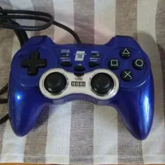 青い有線コントローラー ターボ機能搭載