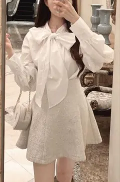 インパン裏地付きツイードスパンコールミニスカート