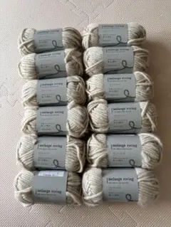 人気♪ セリア　毛糸　12玉　メランジロービング　ミルク