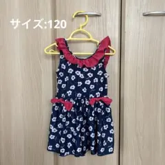 女の子向けワンピース水着 ネイビー