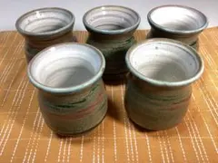 緑釉湯呑５客組