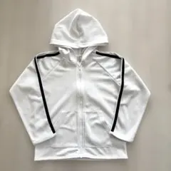 【美品】ホワイトパーカー 120cm フード付き