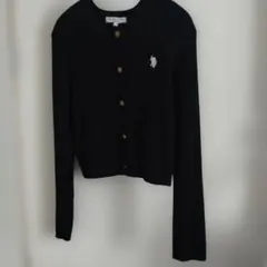 U.S. POLO ASSN. ケーブルニット カーディガン 黒 Lのサムネイル