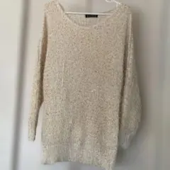 Sorridere 長袖ニット スパンコール アイボリー M