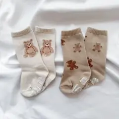 【新品】 ベビー ハイソックス くま 9〜12cm