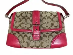 COACH F12641 ハンプトンズ シグネチャー ショルダー ピンク Y2K 