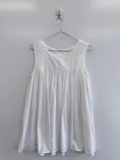 3can4on ホワイト ノースリーブ ワンピース　刺繍レースのサムネイル