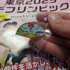 非売品　東京2025デフリンピック　中国ろう者スポーツ協会ピンバッジ　扇