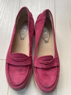 新品】トッズ Tタイムレス メタリックレザー ローファー ピンク 35