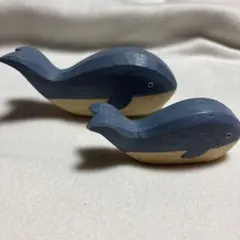 T-lab木製クジラ型置物 2個セット
