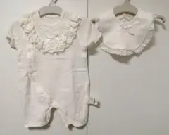 半袖ベビードレス　よだれかけ　２点セット　60cm
