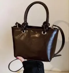 残り1点⚠️ZARAジャンル海外ブランド コンパクト2wayショルダーバッグ 茶色