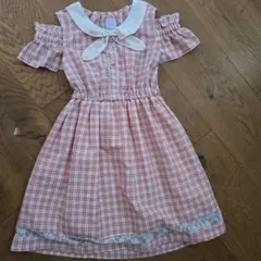axes femme　ギンガムチェック ワンピース 100cm~