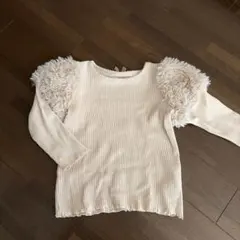 mamaraku トップス　リブ編み長袖カットソー ボア