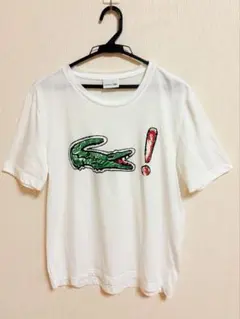 ラコステ ヴィンテージ風 デカワニ ロゴ プリント Tシャツ メンズ3 白のサムネイル