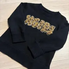 XGIRL 黒 レオパード柄ロゴ　トレーナー 4T 100cm ヒョウ柄