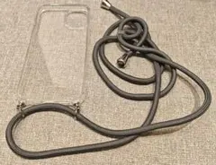iPhone 13用クリアケース ストラップ付き