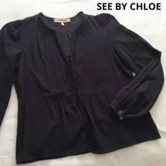 【SEE BY CHLOE】シーバイクロエ 長袖ブラウス タック ブラック