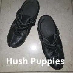Hush Puppies黒革スニーカー 23のサムネイル