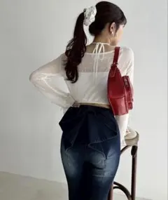 バックリボンデニムパンツのサムネイル