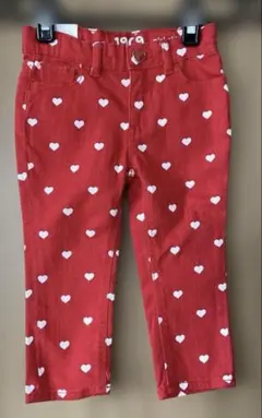 baby Gap ハート柄赤ボトムス ミニスキニー 90サイズ