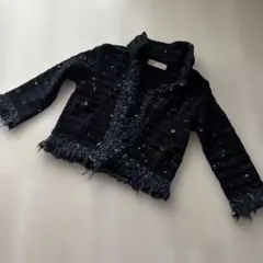 ZARA girls ツイートジャケット 黒　110サイズ