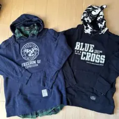 BLUE CROSS フード付きトレーナー サイズL 2着セット