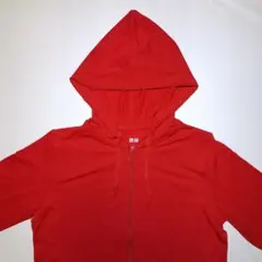 UNIQLO エアリズム ドライ UVカット 薄手パーカー M 赤 レディース