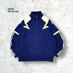 希少デザイン90sアディダスadidasナイロンジャケット切替 星 刺繍ロゴ