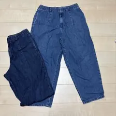 GUデニムパンツ 2本セット ウエストゴムのサムネイル
