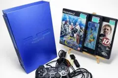 PS2 アクアブルーSCPH-39000 動作確認済コントローラー ソフト3本付