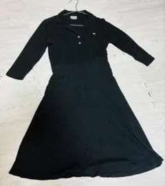 LACOSTE ブラック ポロワンピース 38