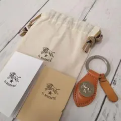 IL BISONTE キーホルダー　キーリング　レザー　シルバー　ロゴ　保存袋