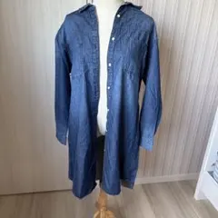 デニムシャツワンピース ダークブルー