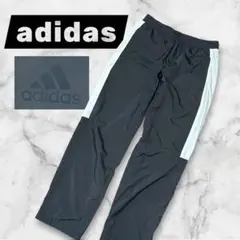 adidas アディダス 裏メッシュ ナイロンパンツ 黒 L 裾ジップ