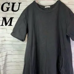 【美品】GU Aラインワンピース　Uネック　半袖　コットン　ミニマル　万能