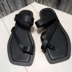 STYLEMIXER スタイルミキサー アシンメトリーフラットサンダル Sサイズのサムネイル