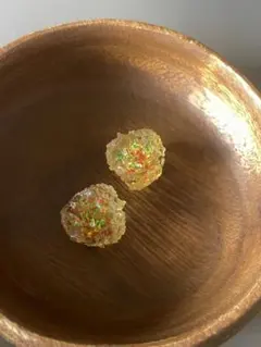 花形 イヤリング 透明 樹脂製