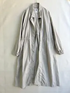 美品　ルノンキュール　レディース　ナイロン　ロングコート　カーキ　スタンドカラー