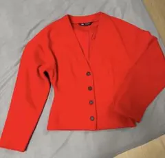 ZARAレッド Vネック カーディガン ジャケットSサイズ