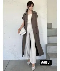 アニュアンス　リネンライクロングジレ