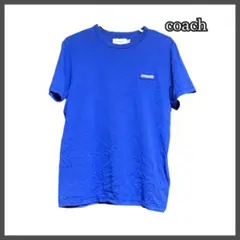 【美品】coach コーチ　ロゴ　ワッペン　tシャツ ブルー　青のサムネイル