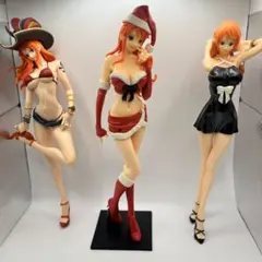 ワンピース ナミ フィギュア 3種（サンタ・黒ドレス・ウエスタン）箱なし
