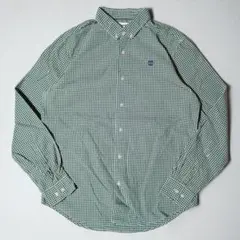 Timberland ギンガムチェック 長袖シャツ M 緑 白