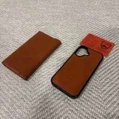 Itoya本革手帳型ケース （カメラ穴大）＆栃木レザーケース（iPhone16）