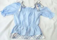 pom ponette ポンポネット 150 ブラウス＆キャミソールセット 水色のサムネイル